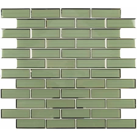 Msi Evergreen 11.73 In. X 11.73 In. X 8 Mm Textured Beveled Subway Glass Mosaic Wall Tile, 10PK ZOR-MD-0315